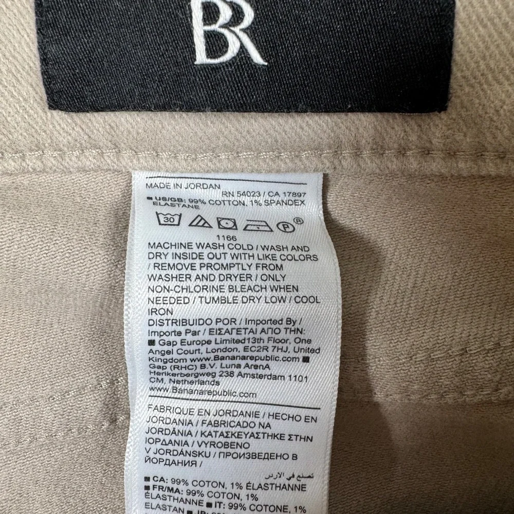 Banana Republic Slim Fit Khaki Pants‎ Mens 34x30 Tan Cotton Stretch Chinos